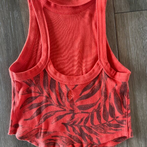 Free People Movement tropical orange open back cropped tank size small - Picture 6 of 9